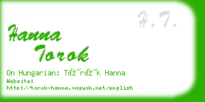 hanna torok business card